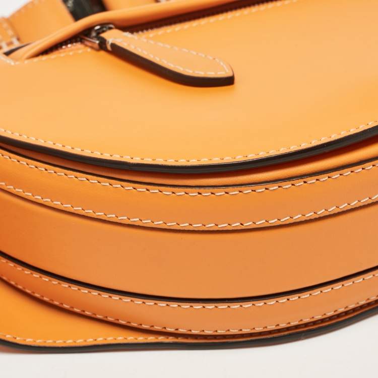 Pre Owned Burberry Orange Leather Small Olympia Bumbag