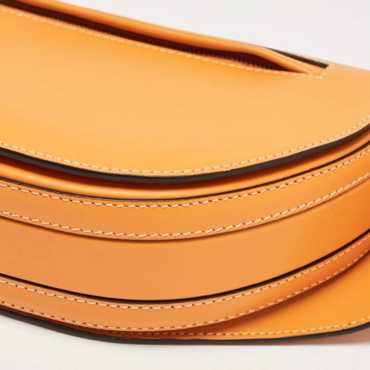 Pre Owned Burberry Orange Leather Small Olympia Bumbag