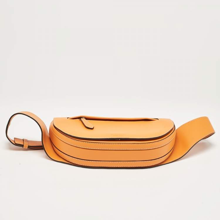 Pre Owned Burberry Orange Leather Small Olympia Bumbag