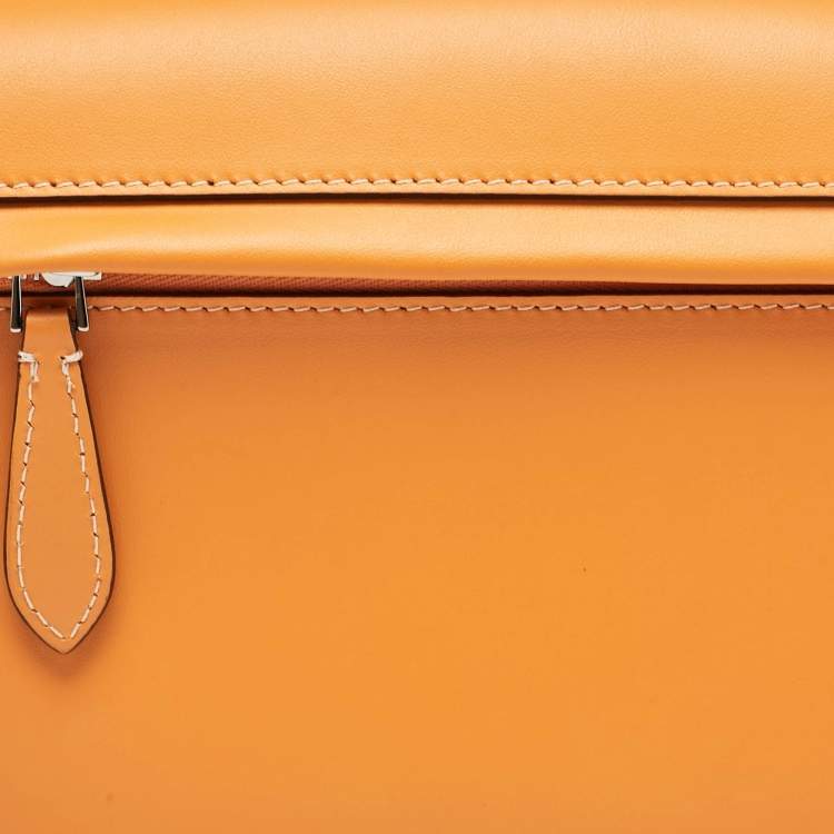 Pre Owned Burberry Orange Leather Small Olympia Bumbag