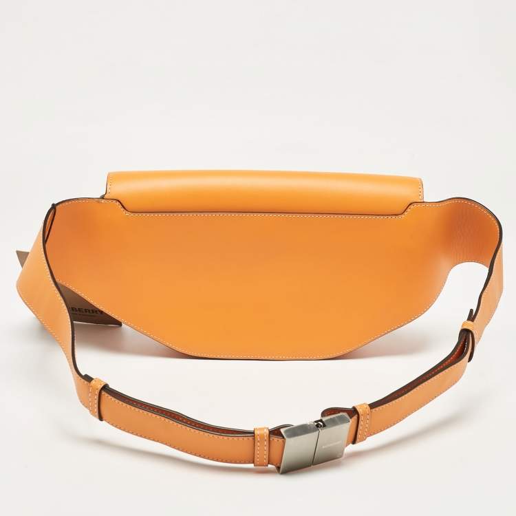 Pre Owned Burberry Orange Leather Small Olympia Bumbag