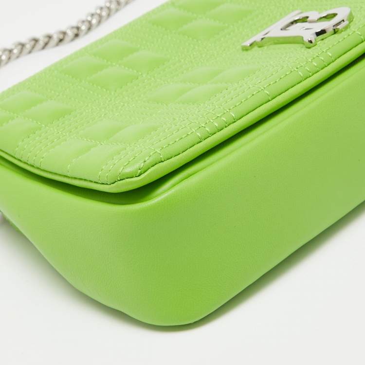 Pre Owned Burberry Green Quilted Leather Small Lola Chain Shoulder Bag