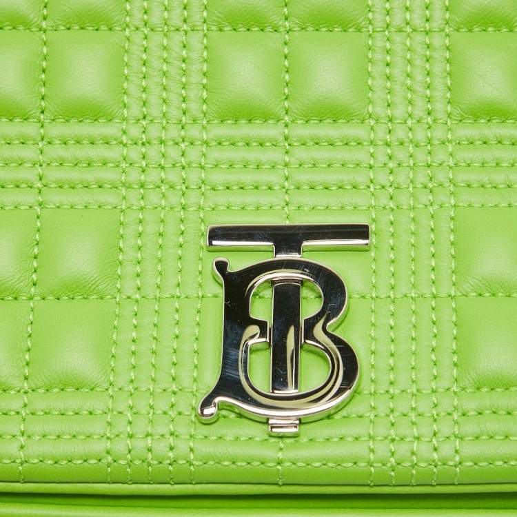Pre Owned Burberry Green Quilted Leather Small Lola Chain Shoulder Bag