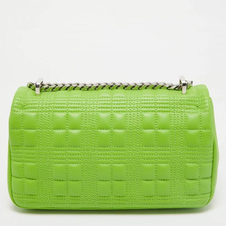 Pre Owned Burberry Green Quilted Leather Small Lola Chain Shoulder Bag