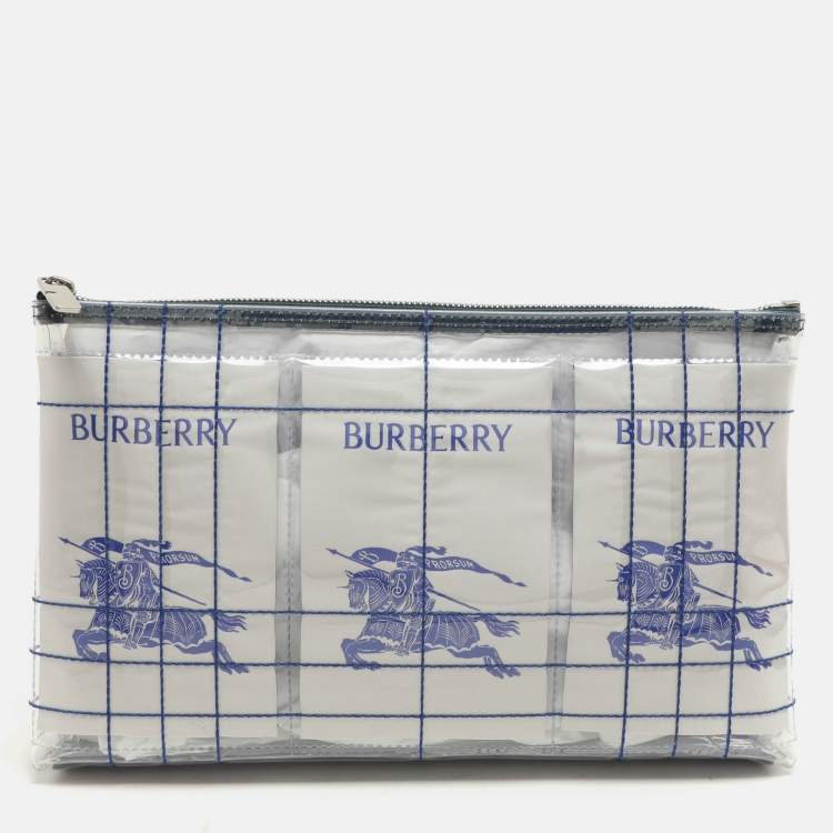 Pre Owned Burberry Transparent PVC EKD Label Pouch
