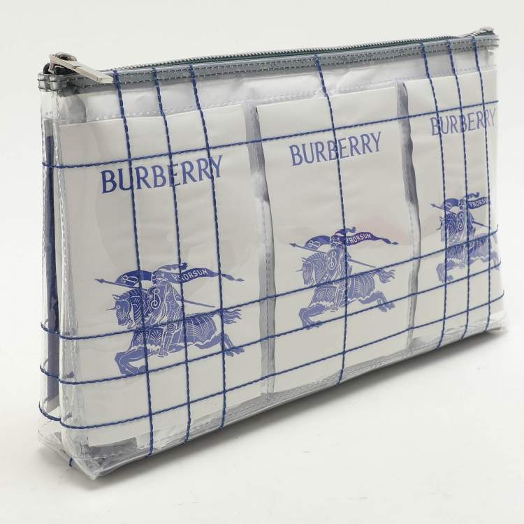 Pre Owned Burberry Transparent PVC EKD Label Pouch