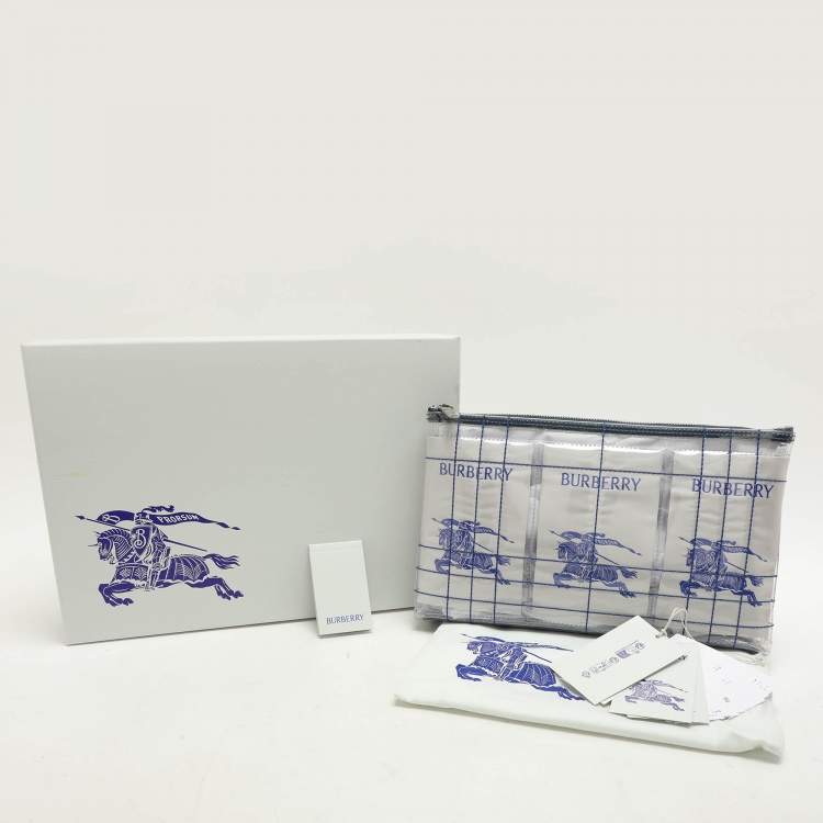 Pre Owned Burberry Transparent PVC EKD Label Pouch