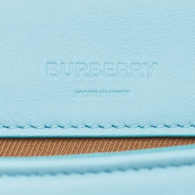 Pre Owned Burberry Sky Blue Quilted Leather Small Lola Chain Shoulder Bag