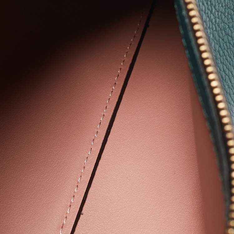 Pre Owned Burberry Teal Green Leather Barrel Bag