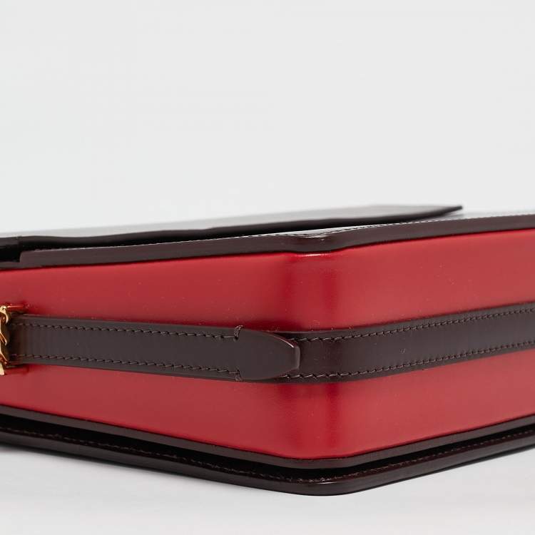 Pre Owned Burberry Burgundy/Red Leather Large Grace Shoulder Bag