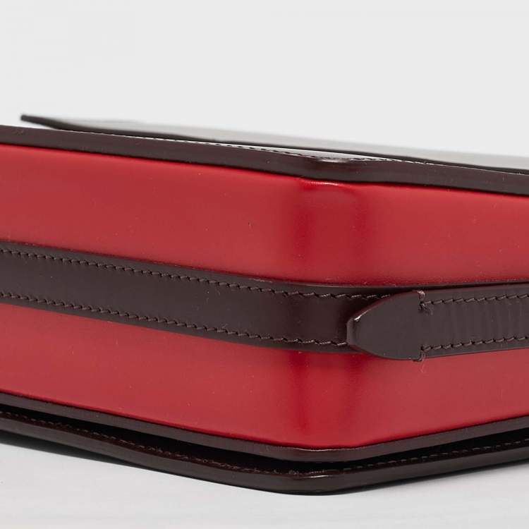 Pre Owned Burberry Burgundy/Red Leather Large Grace Shoulder Bag