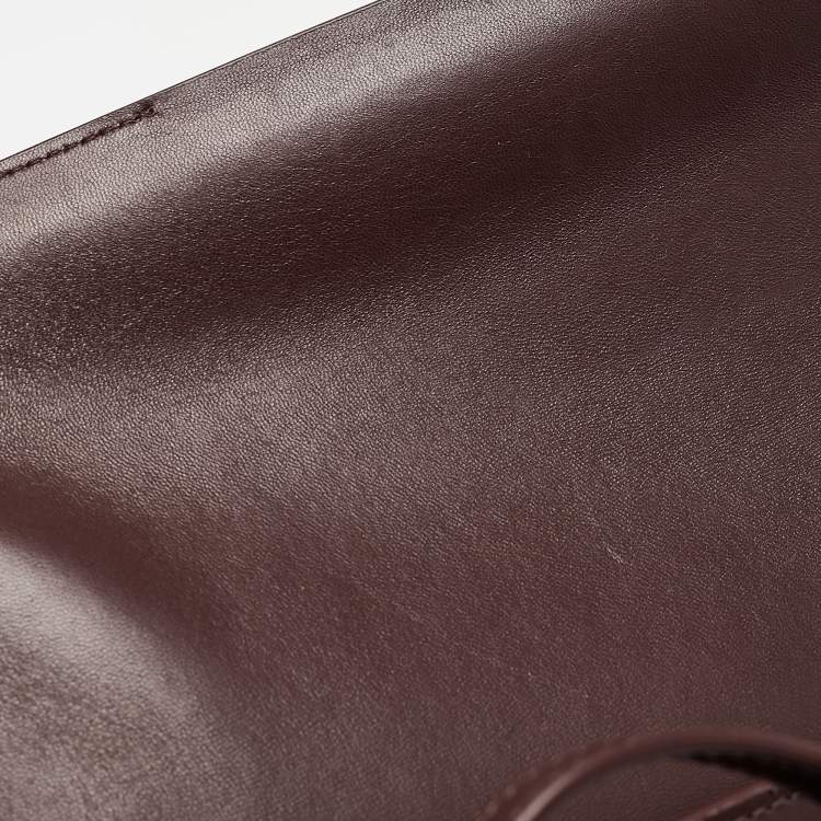 Pre Owned Burberry Burgundy/Red Leather Large Grace Shoulder Bag