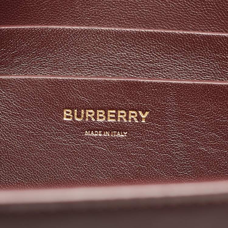 Pre Owned Burberry Burgundy/Red Leather Large Grace Shoulder Bag