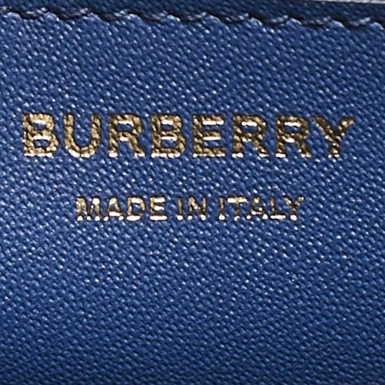 Pre Owned Burberry Blue Leather Mini Frances Tote