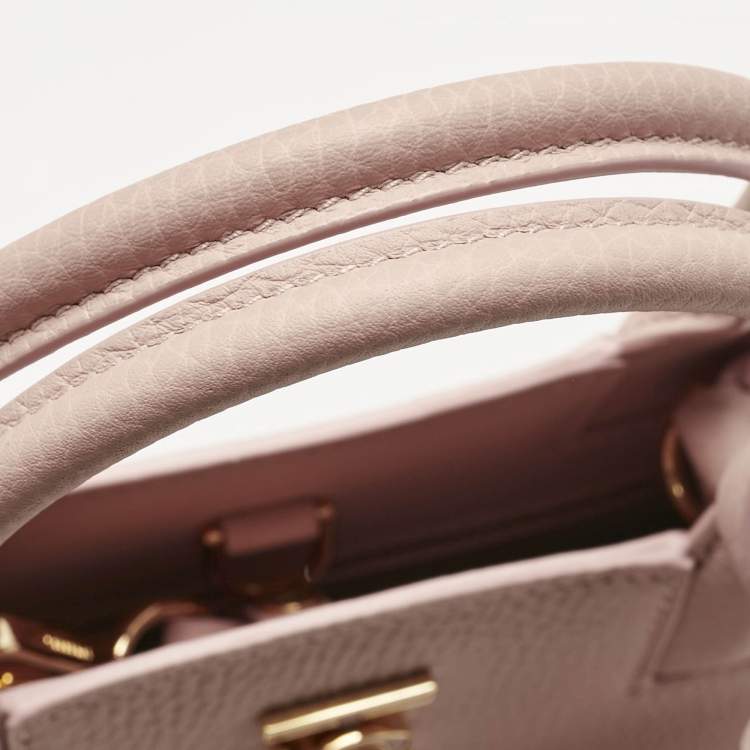 Pre Owned Burberry Dusky Pink Leather Mini Frances Tote 