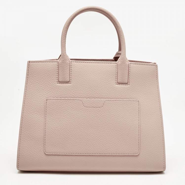 Pre Owned Burberry Dusky Pink Leather Mini Frances Tote 