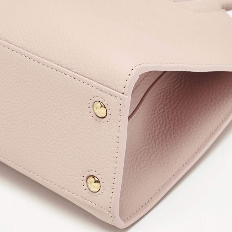 Pre Owned Burberry Dusky Pink Leather Mini Frances Tote 