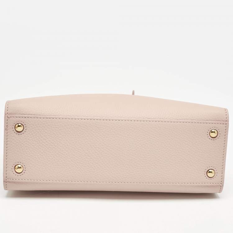 Pre Owned Burberry Dusky Pink Leather Mini Frances Tote 