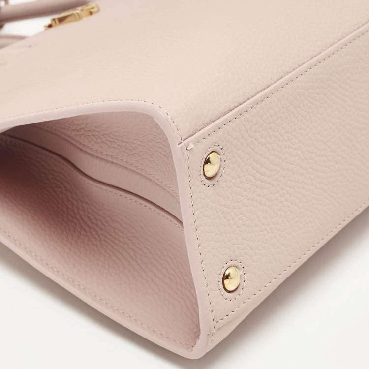 Pre Owned Burberry Dusky Pink Leather Mini Frances Tote 