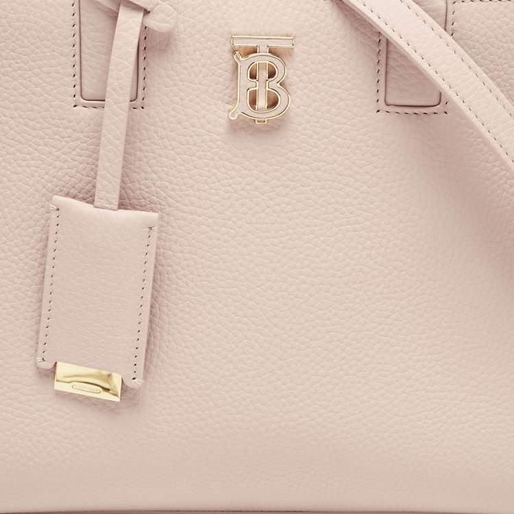Pre Owned Burberry Dusky Pink Leather Mini Frances Tote 