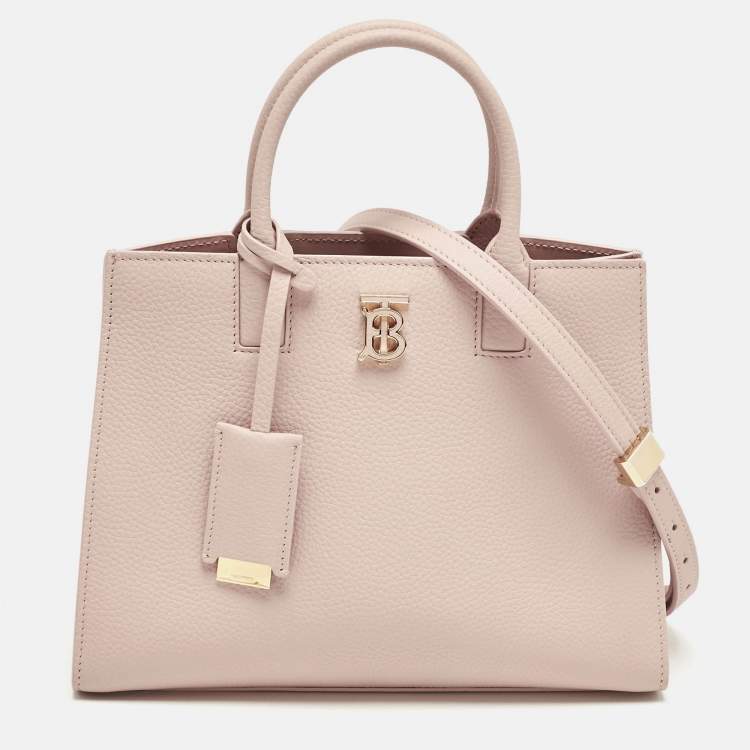 Pre Owned Burberry Dusky Pink Leather Mini Frances Tote 