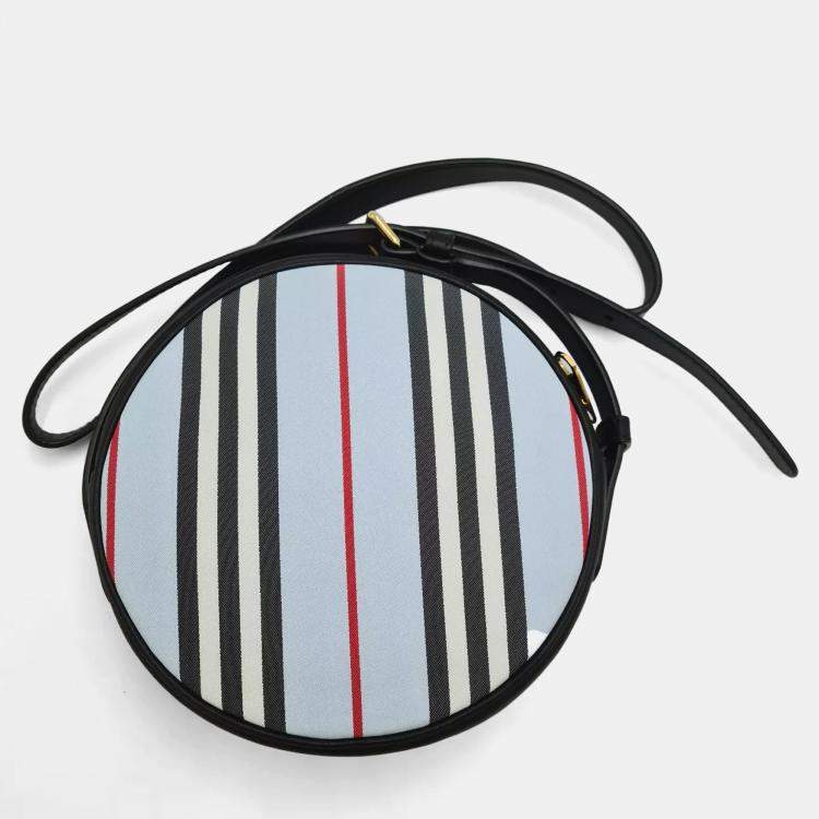Pre Owned Burberry Louise Blue/Black Leather Shoulder Bag