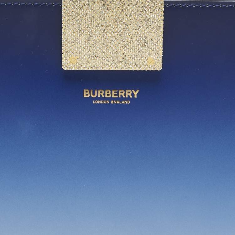 Pre Owned Burberry Blue Ombre Leather Olympia Clutch