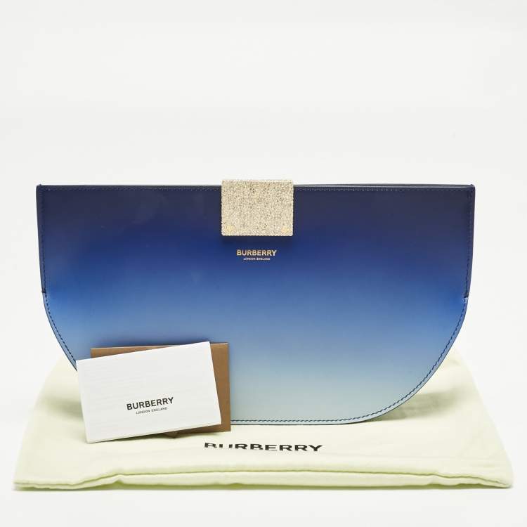 Pre Owned Burberry Blue Ombre Leather Olympia Clutch