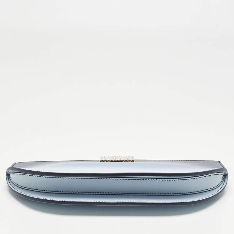 Pre Owned Burberry Blue Ombre Leather Olympia Clutch
