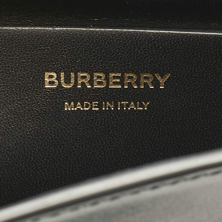 مملوكة مسبقًا Burberry Black/Brown Leopard Print Glossy Leather Large Grace Shoulder Bag
