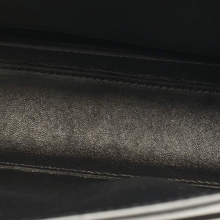 مملوكة مسبقًا Burberry Black/Brown Leopard Print Glossy Leather Large Grace Shoulder Bag