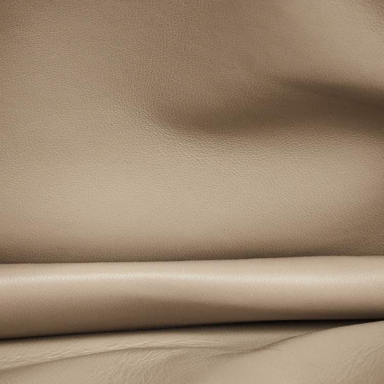 Pre Owned Burberry Silver Croc Embossed Patent Leather Small TB Shoulder Bag