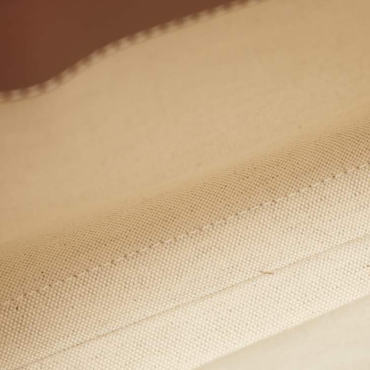 Pre Owned Burberry Brown/Cream Leather and Canvas Mini Pocket Tote