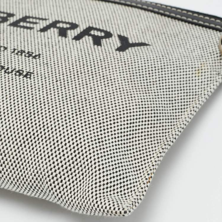 Pre Owned Burberry Grey/Black Canvas and Leather Callum Crossbody Bag