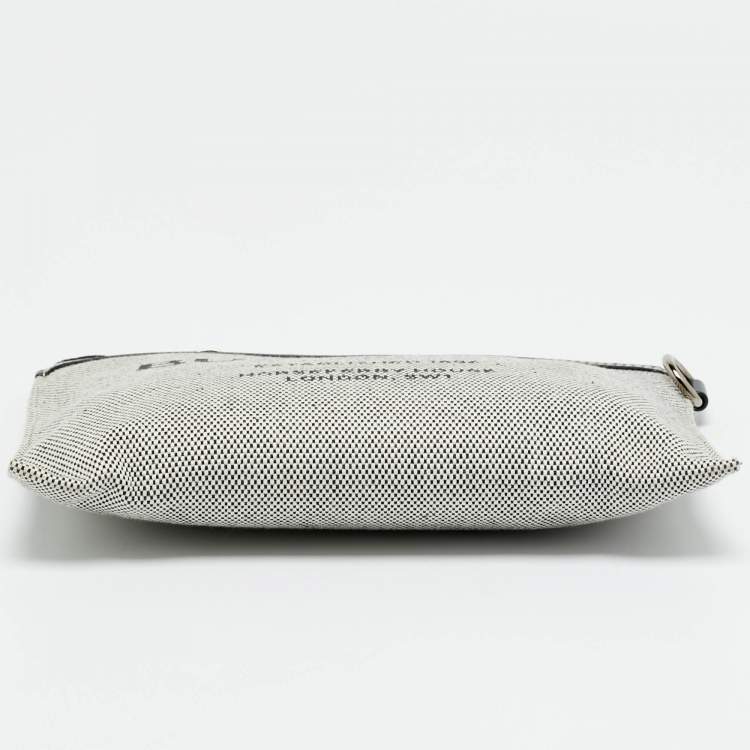 Pre Owned Burberry Grey/Black Canvas and Leather Callum Crossbody Bag