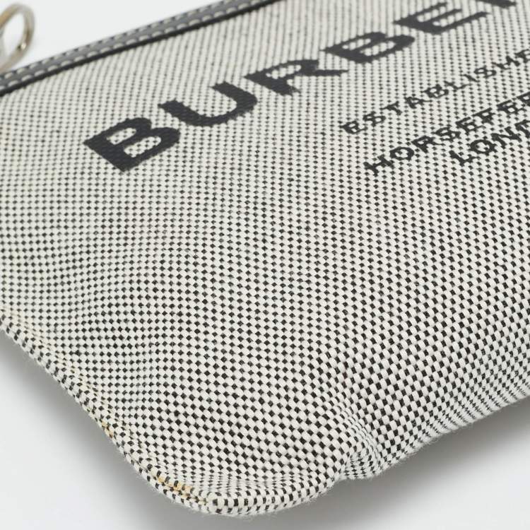 Pre Owned Burberry Grey/Black Canvas and Leather Callum Crossbody Bag