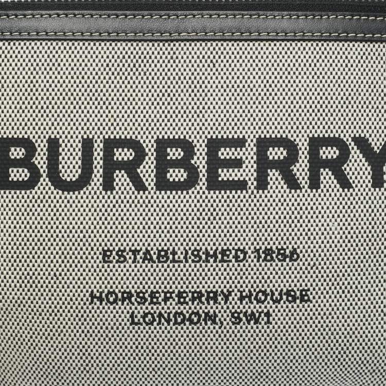 Pre Owned Burberry Grey/Black Canvas and Leather Callum Crossbody Bag