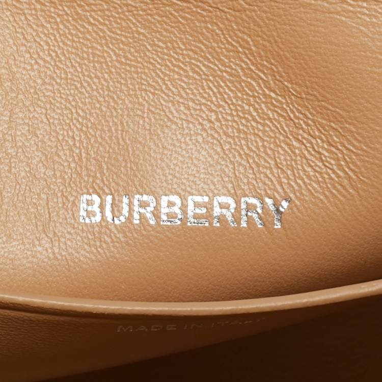 Pre Owned Burberry Gold Leather Mini Olympia Zip Chain Bag