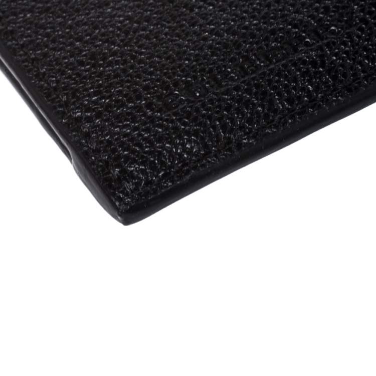 مملوكة مسبقًا Burberry Black/White Leather Alwyn Zip Card Holder