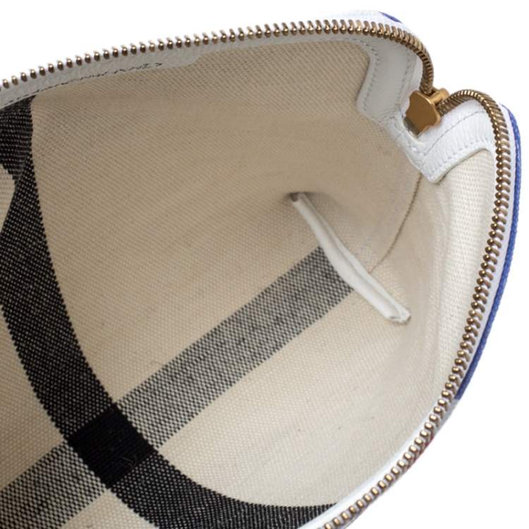 Pre Owned Burberry Multicolor Doodle Print Coated Canvas Wristlet Pouch