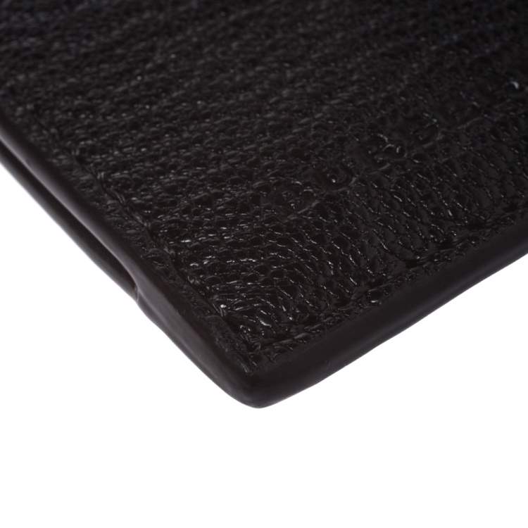 مملوكة مسبقًا Burberry Black/White Leather Alwyn Zip Card Holder