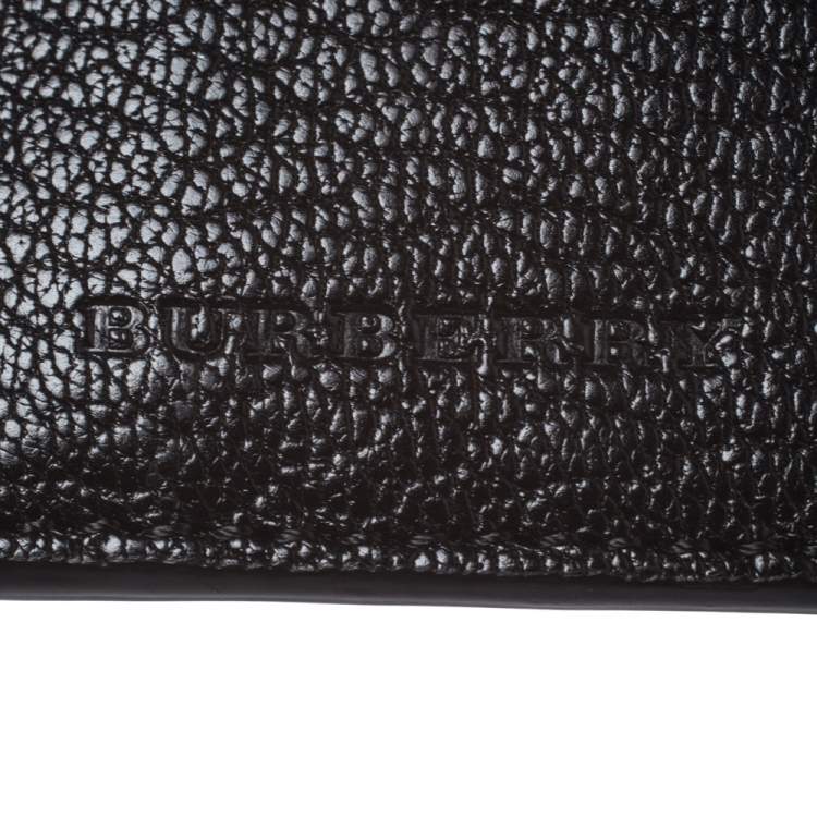 مملوكة مسبقًا Burberry Black/White Leather Alwyn Zip Card Holder