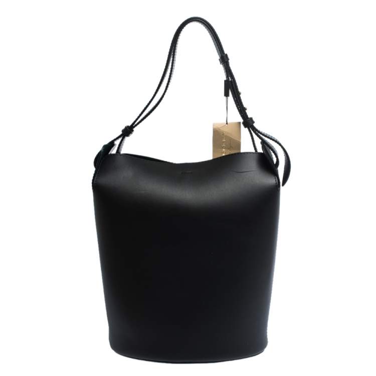 Pre Owned Burberry Black Leather Large Bucket Bag