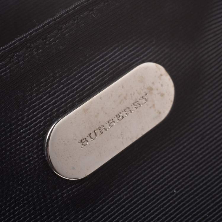 Pre Owned Burberry Black Leather Pin Clutch