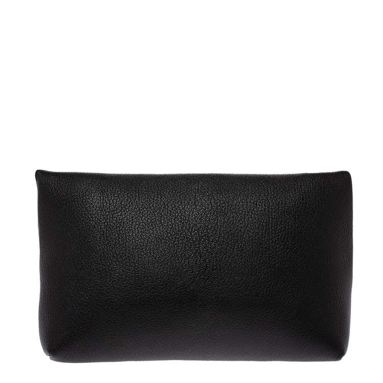Pre Owned Burberry Black Leather Pin Clutch