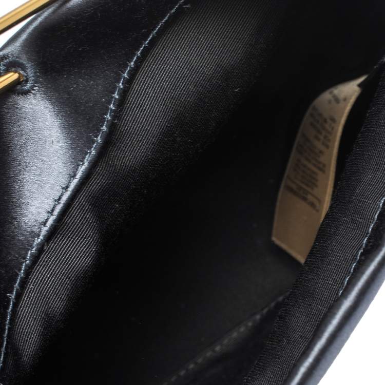 Pre Owned Burberry Grey Satin Crystal Embellished Pin Clutch