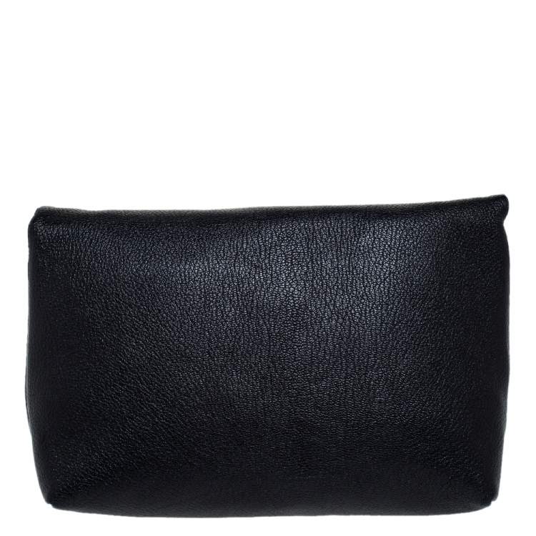 Pre Owned Burberry Black Leather Pin Clutch
