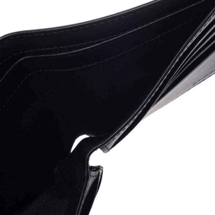 مملوكة مسبقًا Burberry Navy Blue Check Coated Canvas Bill Bifold Wallet