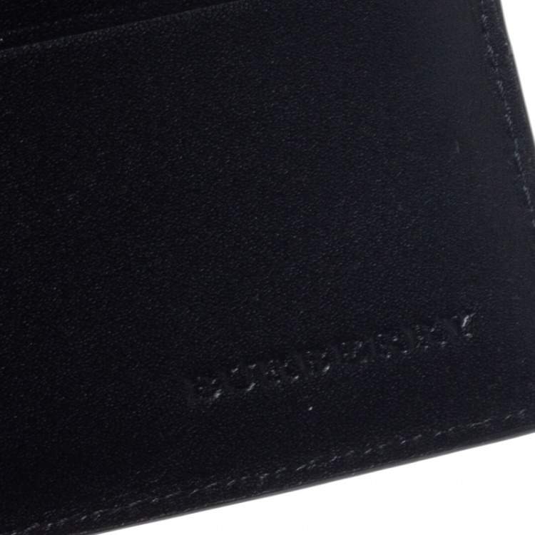 مملوكة مسبقًا Burberry Navy Blue Check Coated Canvas Bill Bifold Wallet