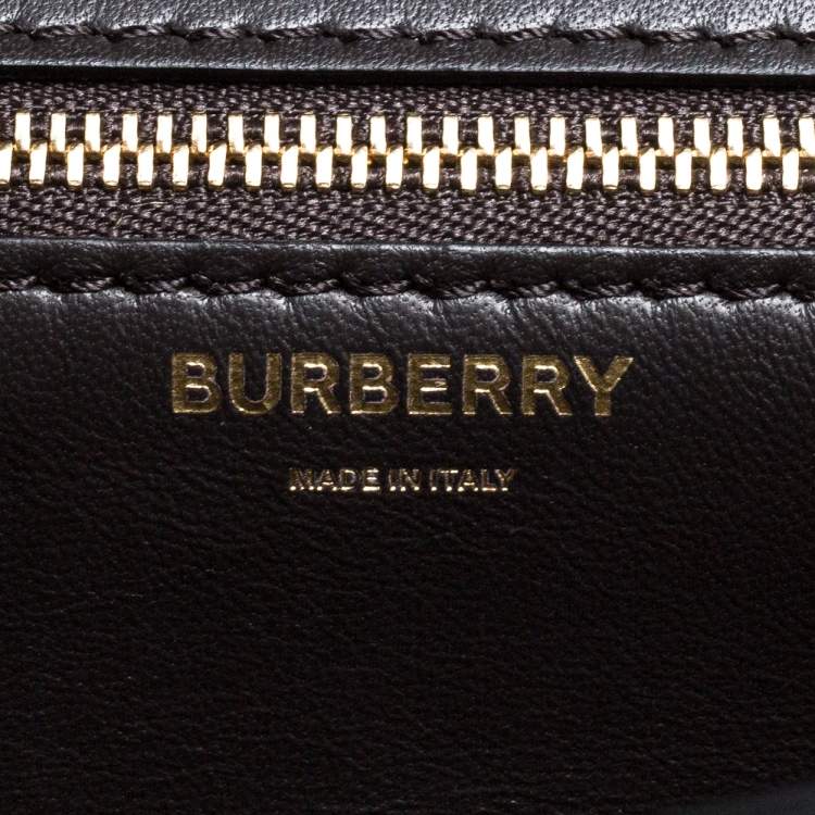 Pre Owned Burberry Black Leather TB Shoulder Bag